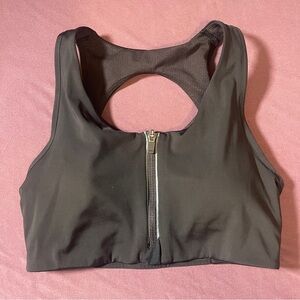Athleta Zip Along Sports Bra in Black - Size Small - Front Zip Accessible